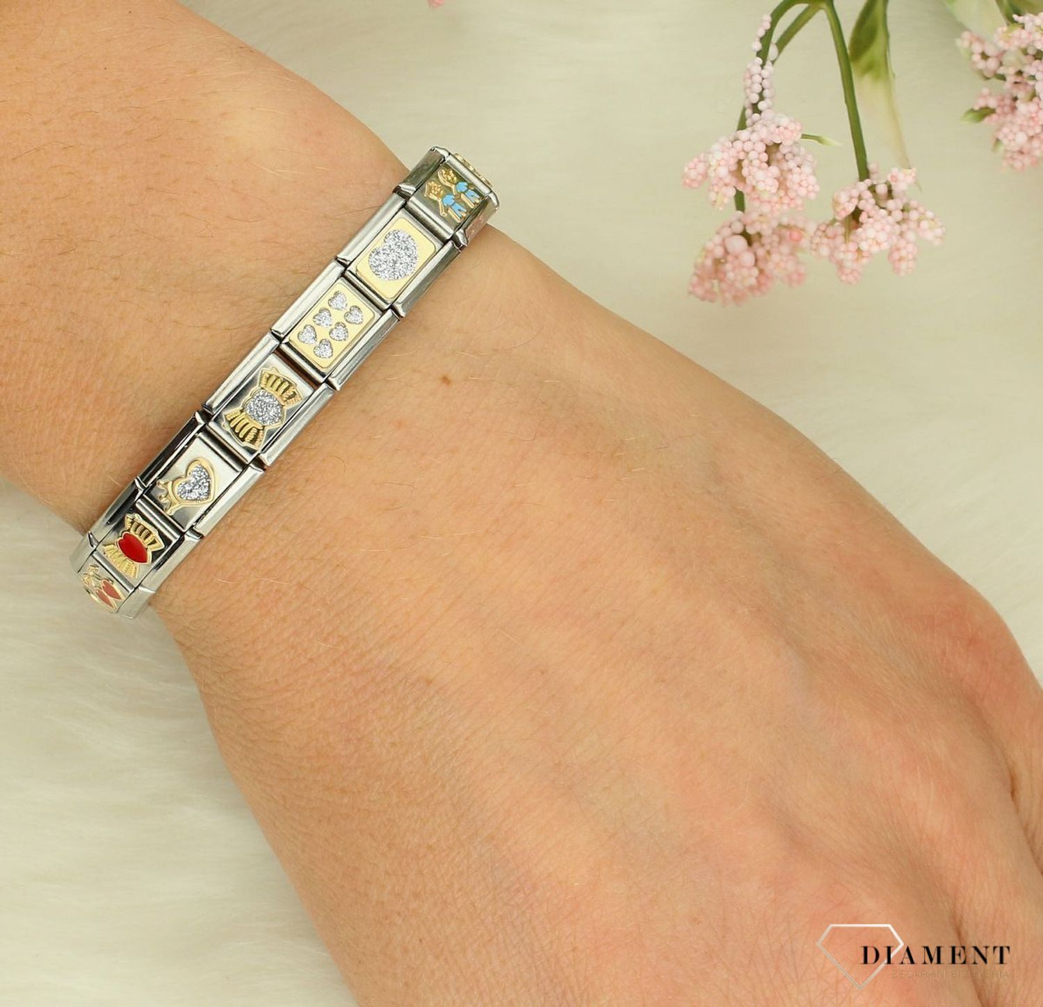 Charms Nomination Link 18K zawieszka charms Kokardka w kształcie serca 030207 56.jpg